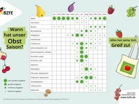 Dieser einfache Obstkalender bietet mit einer kindgerechten Auswahl einen Einstieg in das Thema Saisonalität.