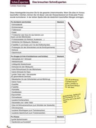 Checkliste Das brauchen SchmExperten.