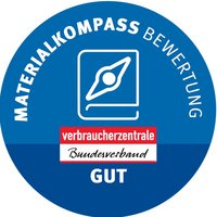 Qualitätssiegel Materialkompass Gut.