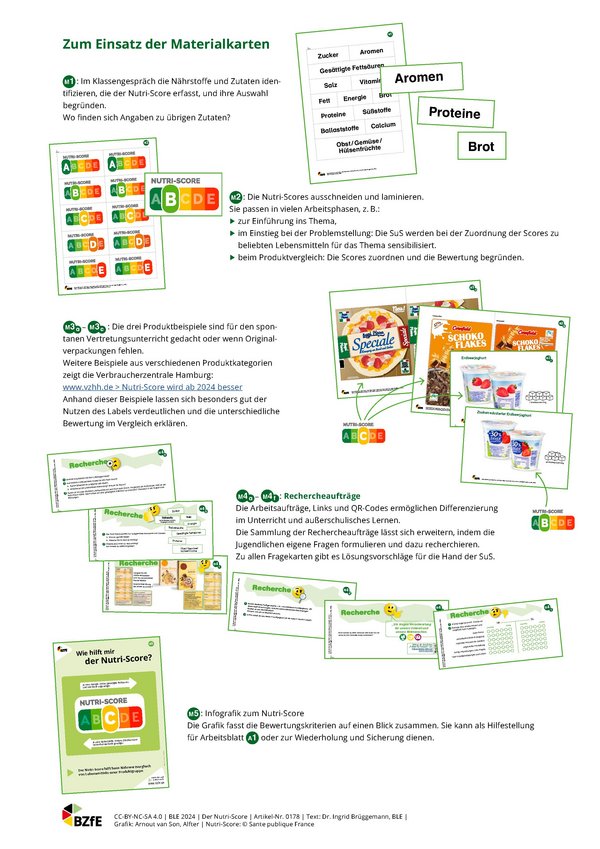 Auszug aus dem Material "Der Nutri-Score"