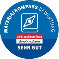 Qualitätssiegel Materialkompass Sehr gut.