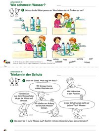 Arbeitsblatt Trinken in der Schule.