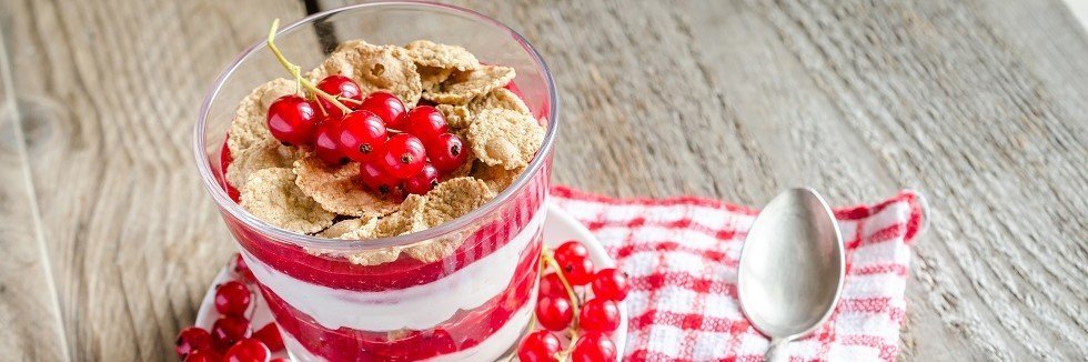 Dessert mit Johannisbeeren