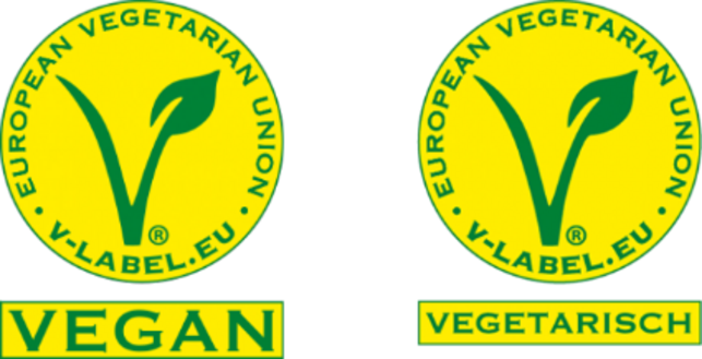 V-Label "vegan" nd "vegetarisch"