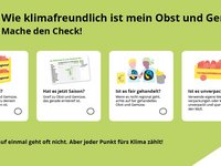 Die Infografik gibt Tipps zur klimabewussten Auswahl von Obst und Gemüse.