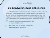 Folie zum Thema: Die Schulverpflegung mit einbeziehen