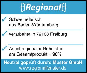 Regionalfenster-Kennzeichnung für Schinken aus Baden-Württemberg