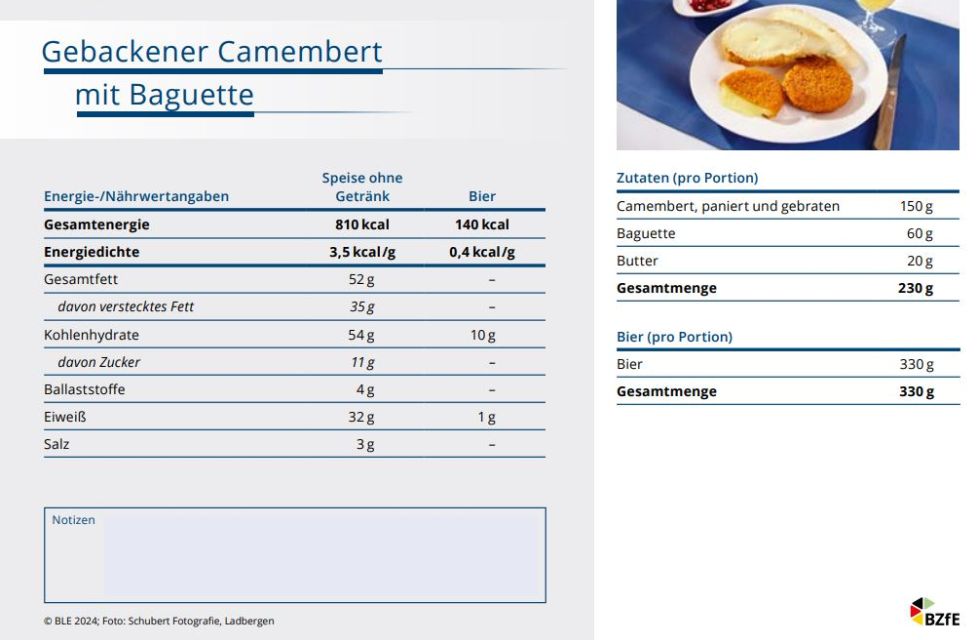 Teller mit gebackenem Camembert und Baguettescheiben mit Butter und Schälchen mit Preiselbeeren