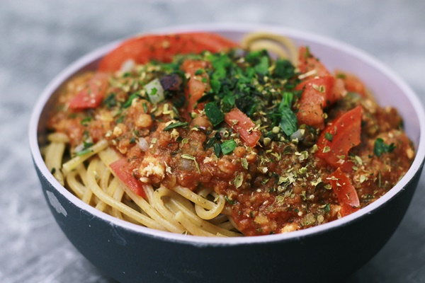 Spaghetti Bolognese mit Linsen statt Fleisch